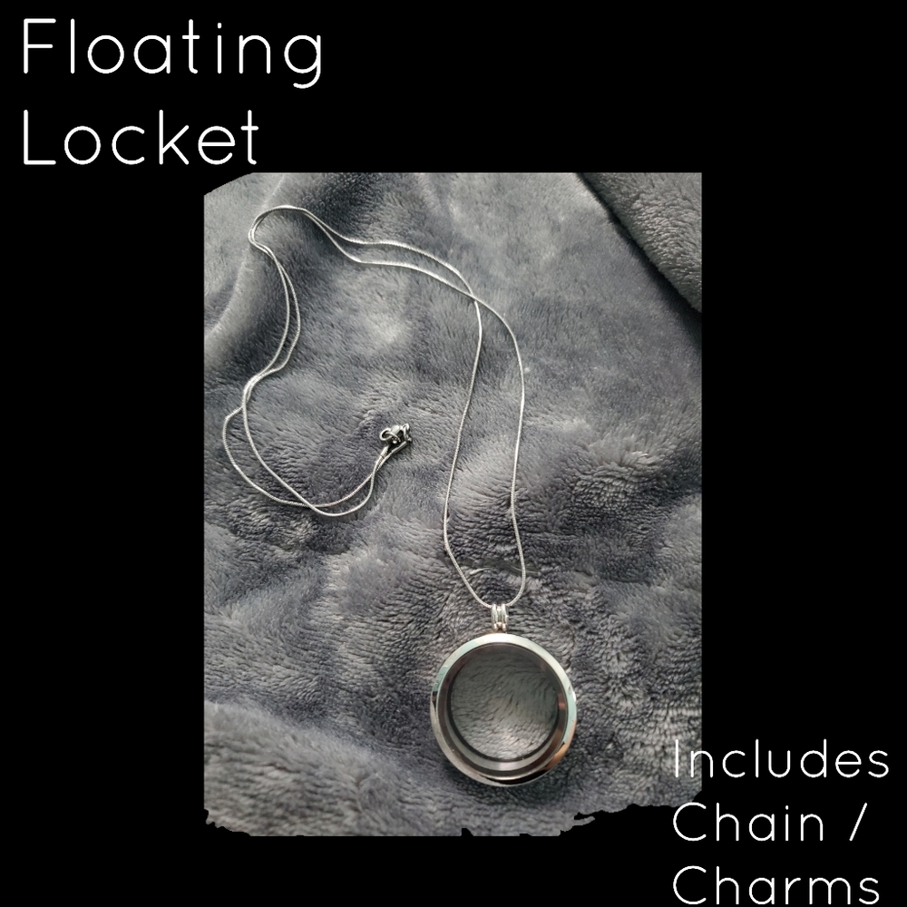 Floating Locket Comes W/ Chain And 3 Random Charms - image 1